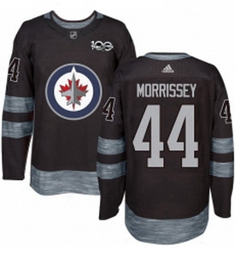 Mens Adidas Winnipeg Jets 44 Josh Morrissey Authentic Black 1917 2017 100th Anniversary NHL Jersey