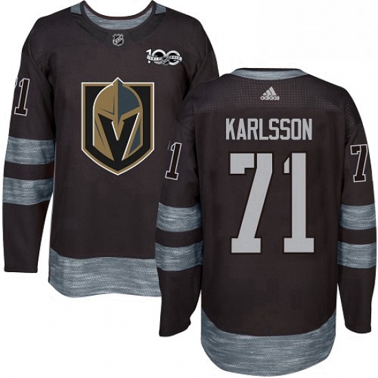 Mens Adidas Vegas Golden Knights 71 William Karlsson Authentic Black 1917 2017 100th Anniversary NHL