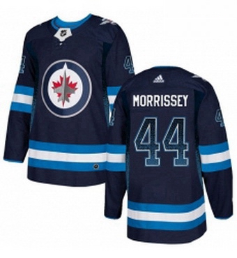 Mens Adidas Winnipeg Jets 44 Josh Morrissey Authentic Navy Blue 