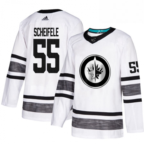 Mens Adidas Winnipeg Jets 55 Mark Scheifele White 2019 All Star Game Parley Authentic Stitched NHL J