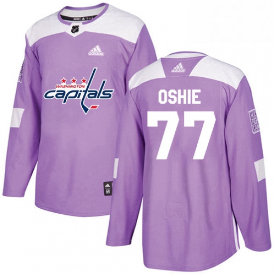 Mens Adidas Washington Capitals 77 TJ Oshie Authentic Purple Fig