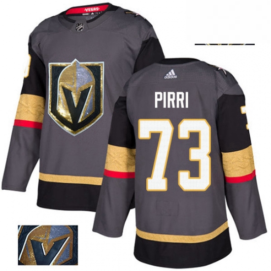 Mens Adidas Vegas Golden Knights 73 Brandon Pirri Authentic Gray Fashion Gold NHL Jersey