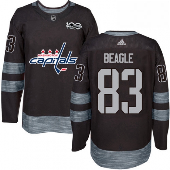 Mens Adidas Washington Capitals 83 Jay Beagle Premier Black 1917 2017 100th Anniversary NHL Jersey