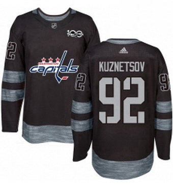 Mens Adidas Washington Capitals 92 Evgeny Kuznetsov Authentic Black 1917 2017 100th Anniversary NHL 