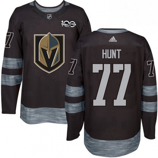 Mens Adidas Vegas Golden Knights 77 Brad Hunt Authentic Black 1917 2017 100th Anniversary NHL Jersey