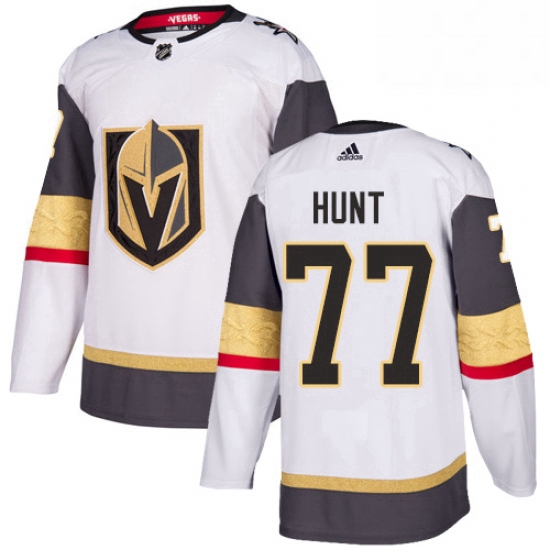 Mens Adidas Vegas Golden Knights 77 Brad Hunt Authentic White Away NHL Jersey