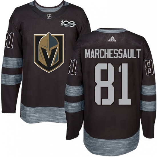 Mens Adidas Vegas Golden Knights 81 Jonathan Marchessault Authentic Black 1917 2017 100th Anniversar