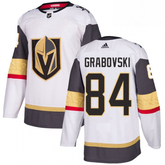 Mens Adidas Vegas Golden Knights 84 Mikhail Grabovski Authentic White Away NHL Jersey