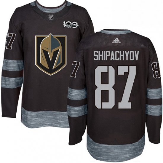 Mens Adidas Vegas Golden Knights 87 Vadim Shipachyov Authentic Black 1917 2017 100th Anniversary NHL