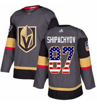 Mens Adidas Vegas Golden Knights 87 Vadim Shipachyov Authentic Gray USA Flag Fashion NHL Jersey