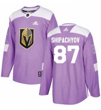 Mens Adidas Vegas Golden Knights 87 Vadim Shipachyov Authentic Purple Fights Cancer Practice NHL Jer