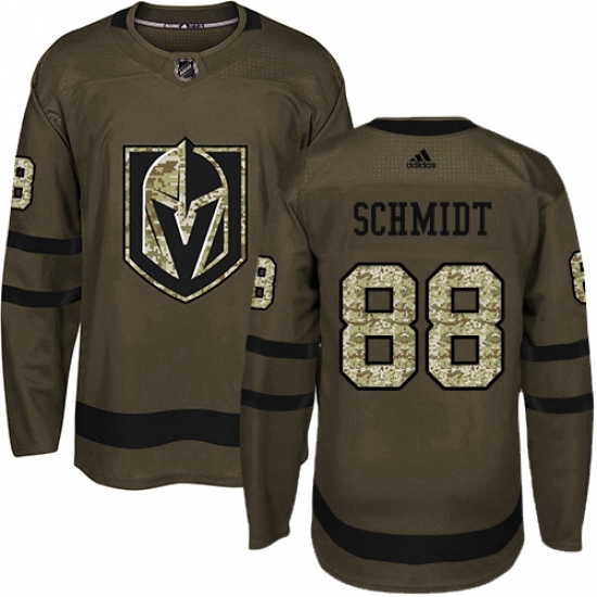 Mens Adidas Vegas Golden Knights 88 Nate Schmidt Authentic Green Salute to Service NHL Jersey