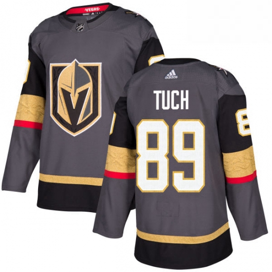 Mens Adidas Vegas Golden Knights 89 Alex Tuch Premier Gray Home NHL Jersey