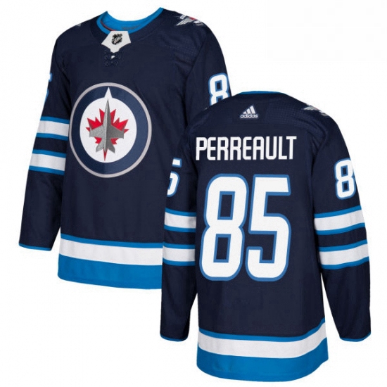 Mens Adidas Winnipeg Jets 85 Mathieu Perreault Authentic Navy Bl