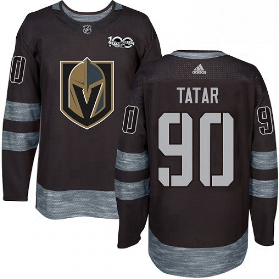 Mens Adidas Vegas Golden Knights 90 Tomas Tatar Authentic Black 1917 2017 100th Anniversary NHL Jers