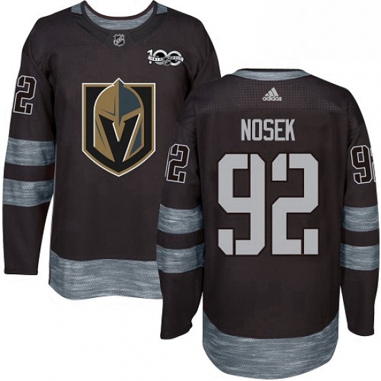 Mens Adidas Vegas Golden Knights 92 Tomas Nosek Authentic Black 1917 2017 100th Anniversary NHL Jers