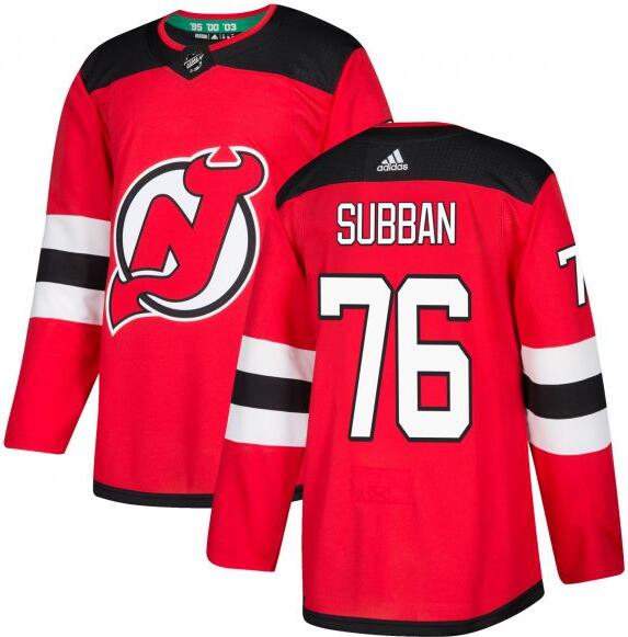 Men Devils 86 PK Subban Red Adidas Pro Home Stitched Jersey