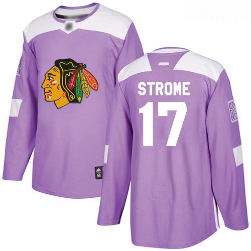 Blackhawks #17 Dylan Strome Purple Authentic Fights Cancer Stitc