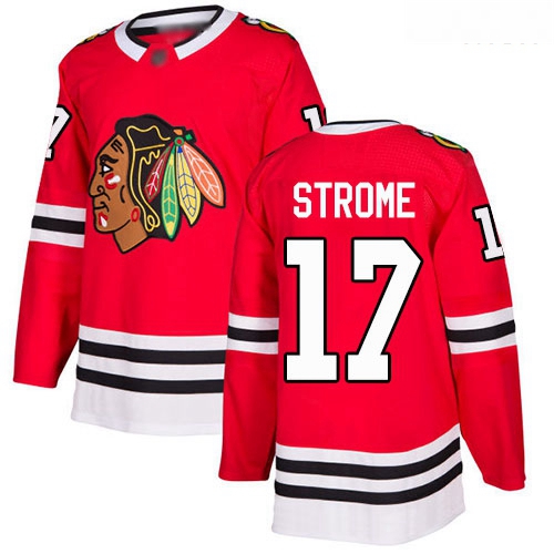 Blackhawks #17 Dylan Strome Red Home Authentic Stitched Hockey J