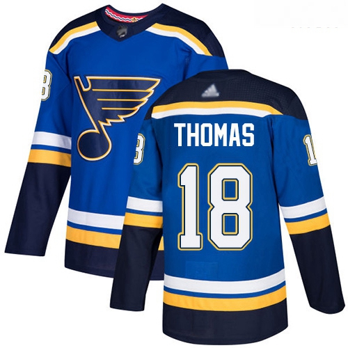 Blues #18 Robert Thomas Blue Home Authentic Stitched Hockey Jers