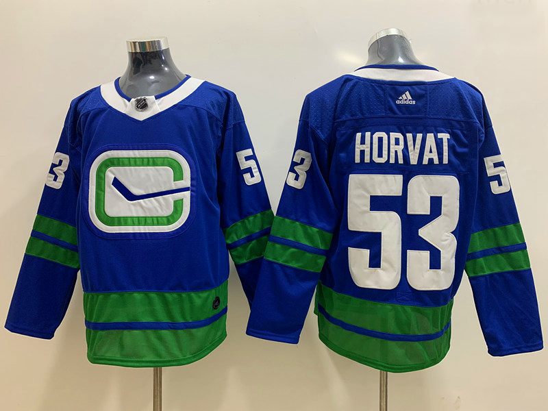 Canucks 53 Bo Horvat Blue Adidas Jersey