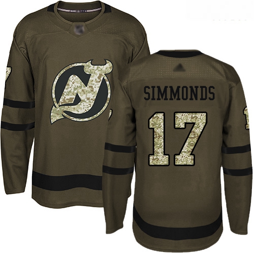 Devils #17 Wayne Simmonds Green Salute to Service Stitched Hocke