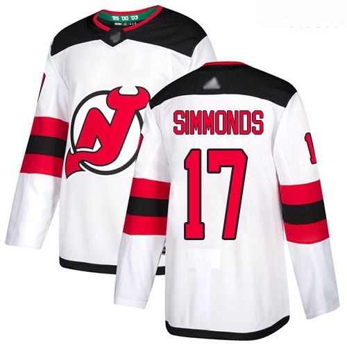 Devils #17 Wayne Simmonds White Road Authentic Stitched Hockey J