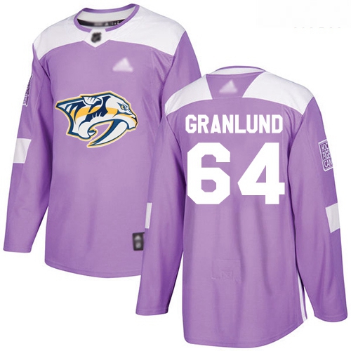 Predators #64 Mikael Granlund Purple Authentic Fights Cancer Stitched Hockey Jersey