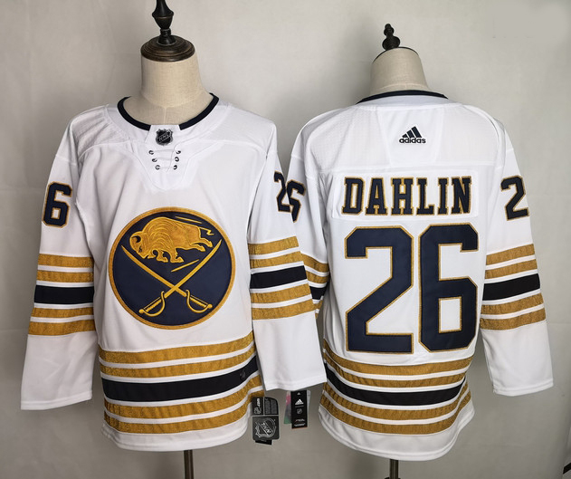 Sabres 26 Rasmus Dahlin White 50th Anniversary Adidas Jersey