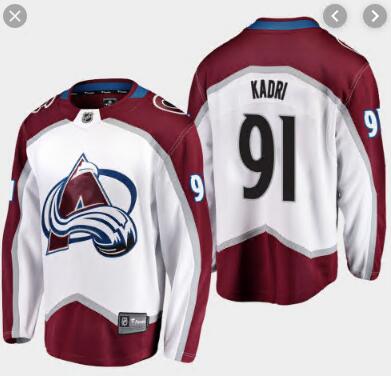 Men's Colorado Avalanche Nazem Kadri #91 White Away Breakaway Player Jersey