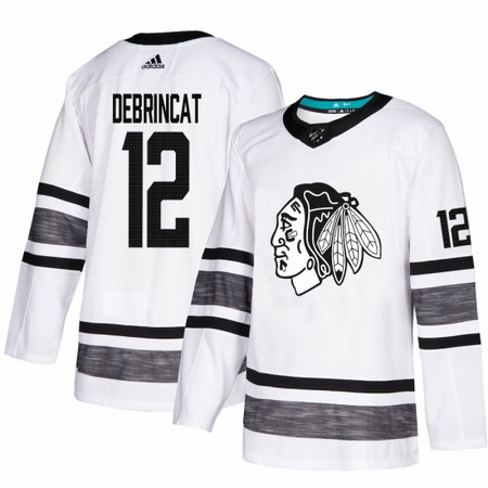 Men's Adidas Chicago Blackhawks #12 Alex DeBrincat White 2019 All-Star Game Parley Authentic Stitche