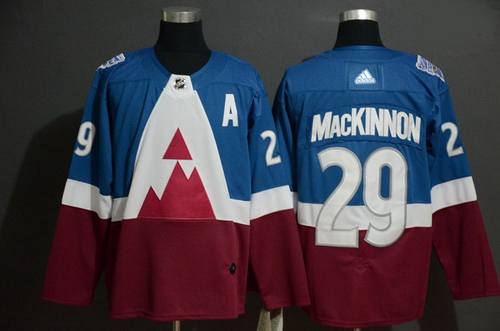 Avalanche 29 Nathan MacKinnon Blue Red 2020 NHL Stadium Series Adidas Jersey