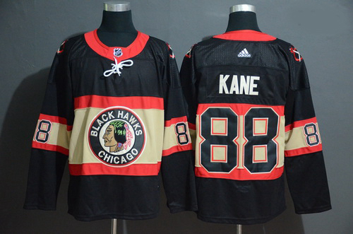 Blackhawks 88 Patrick Kane Premier Black New Third Adidas Jersey