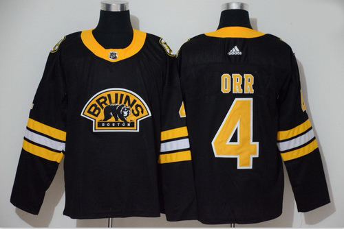 Bruins 4 Bobby Orr Black 3rd Adidas Jersey