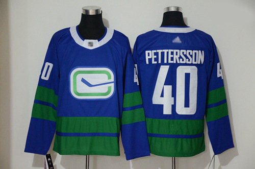 Canucks 40 Elias Pettersson Blue Alternate Authentic Stitched Hockey Jersey