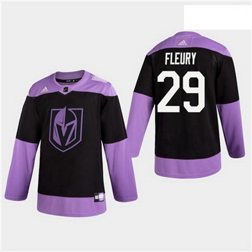 Men Golden Knights 29 Marc Andre Fleury Hockey Fights Cancer Practice Jersey