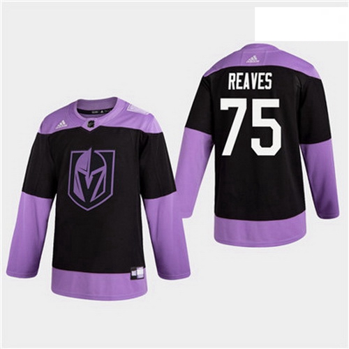 Men Golden Knights 75 Ryan Reaves Fights Cancer Hockey Practice  Jersey