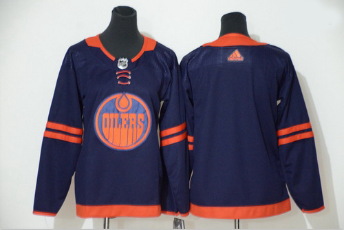 Oilers Blank Navy Women 50th Anniversary Adidas Jersey