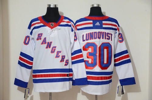 Rangers 30 Henrik Lundqvist White Adidas Jersey