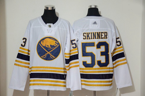 Sabres 53 Jeff Skinner White 50th Season Authentic Stitched Hockey Jersey