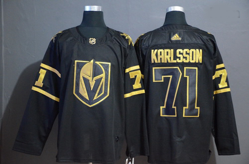 Vegas Golden Knights 71 William Karlsson Black With Special Glittery Logo Adidas Jersey