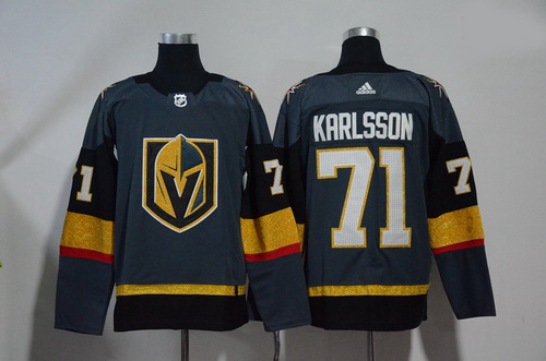 Vegas Golden Knights 71 William Karlsson Gray With Special Glittery Logo Adidas Jersey