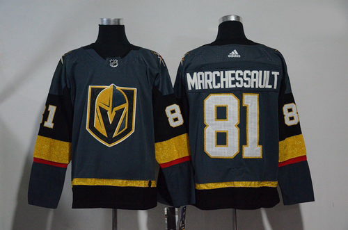 Vegas Golden Knights 81 Jonathan Marchessault Gray With Special Glittery Logo Adidas Jersey