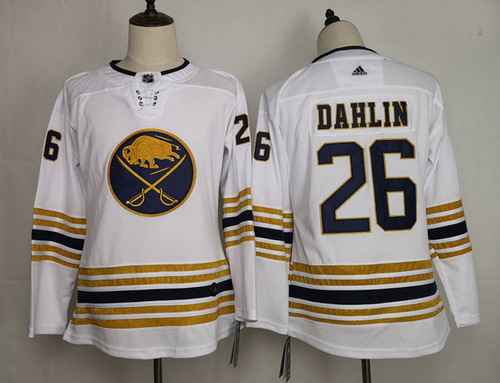 Youth Sabres 26 Rasmus Dahlin White 50th Anniversary Adidas Jersey