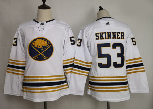 Youth Sabres 53 Jeff Skinner White 50th Anniversary Adidas Jersey