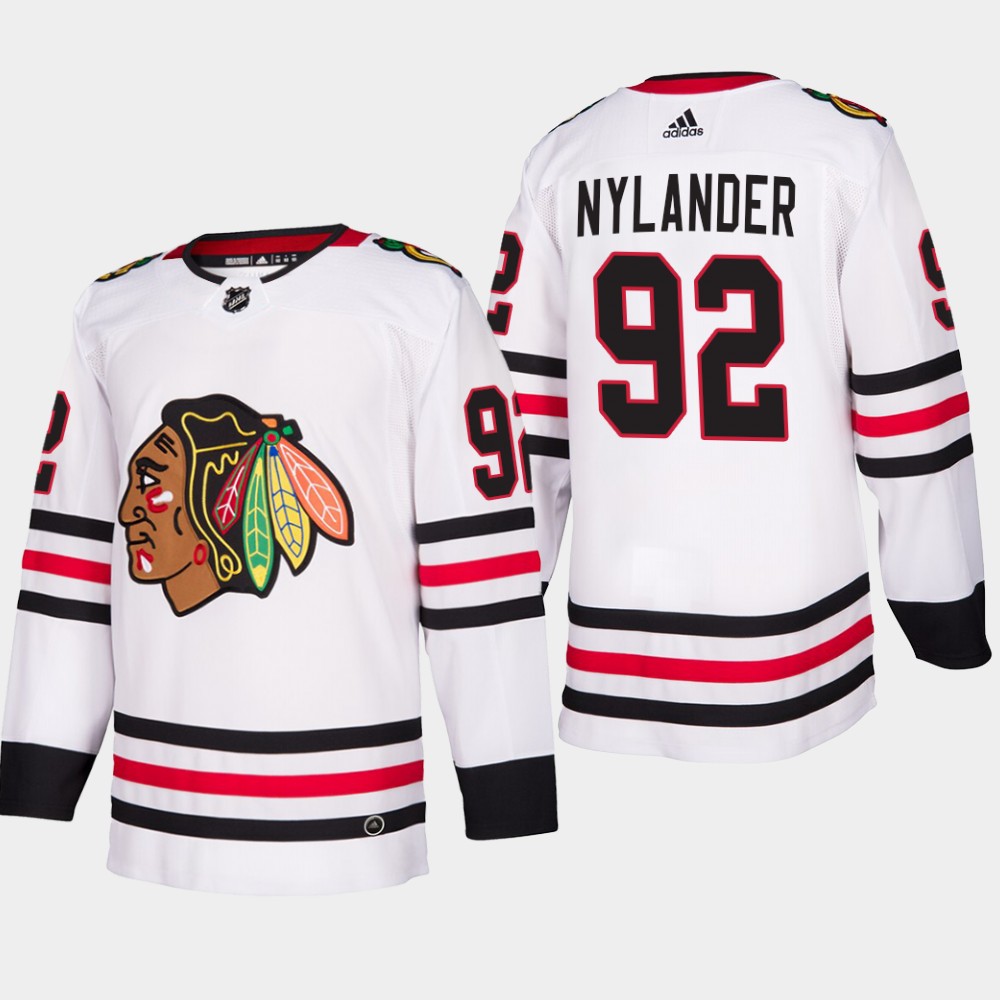 men blackhawks alexander nylander 2019 20 season away jersey white