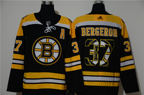 Bruins 37 Patrice Bergeron Black Adidas Fashion Jersey