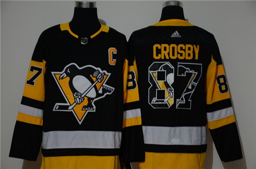 Penguins 87 Sidney Crosby Black Adidas Fashion Jersey