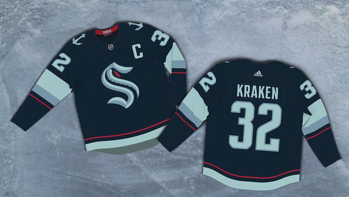 Seattle Kraken  2332 Kraken Adidas 2020 New Team Navy Home Authentic Stitched NHL Jersey