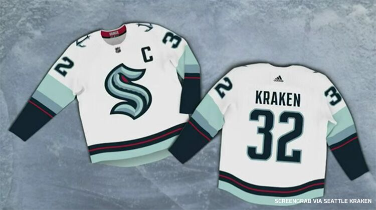 Seattle Kraken  2332 Kraken Adidas 2020 New Team White Road Authentic Stitched NHL Jersey